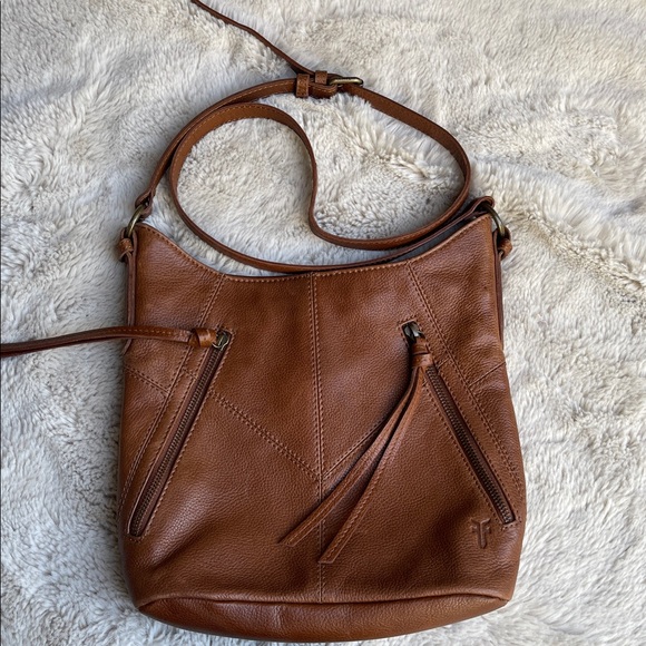 Frye Ari Brown Leather crossbody  Bag - Picture 1 of 12